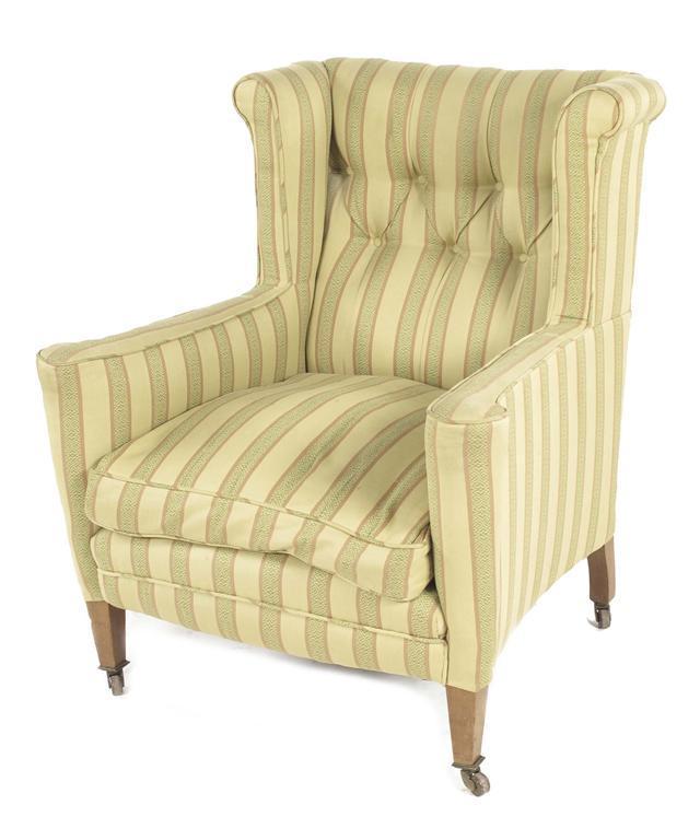 Appraisal: An Edwardian wing armchair