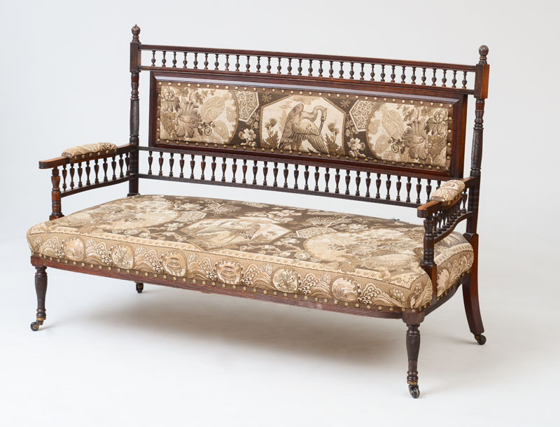 Appraisal: COLLINSON LOCK ENGLISH AESTHETIC MOVEMENT ROSEWOOD SETTEE Stamped 'Collinson Lock