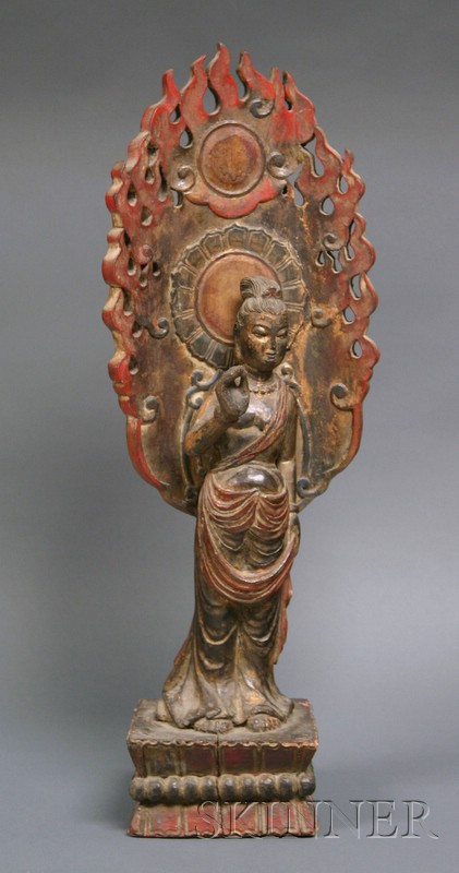 Appraisal: Carved Wooden Image of the Goddess Kuan Yin China th