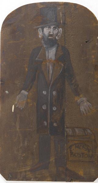 Appraisal: FOLK ART PAINTING Untitled Abraham Lincoln oil on wooden plank