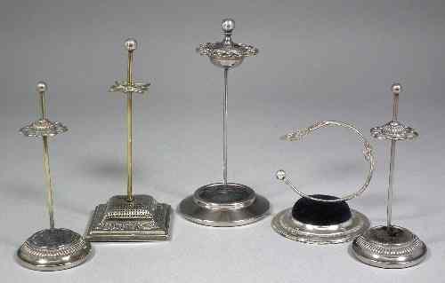 Appraisal: An early th Century silvery metal hat pin holder the