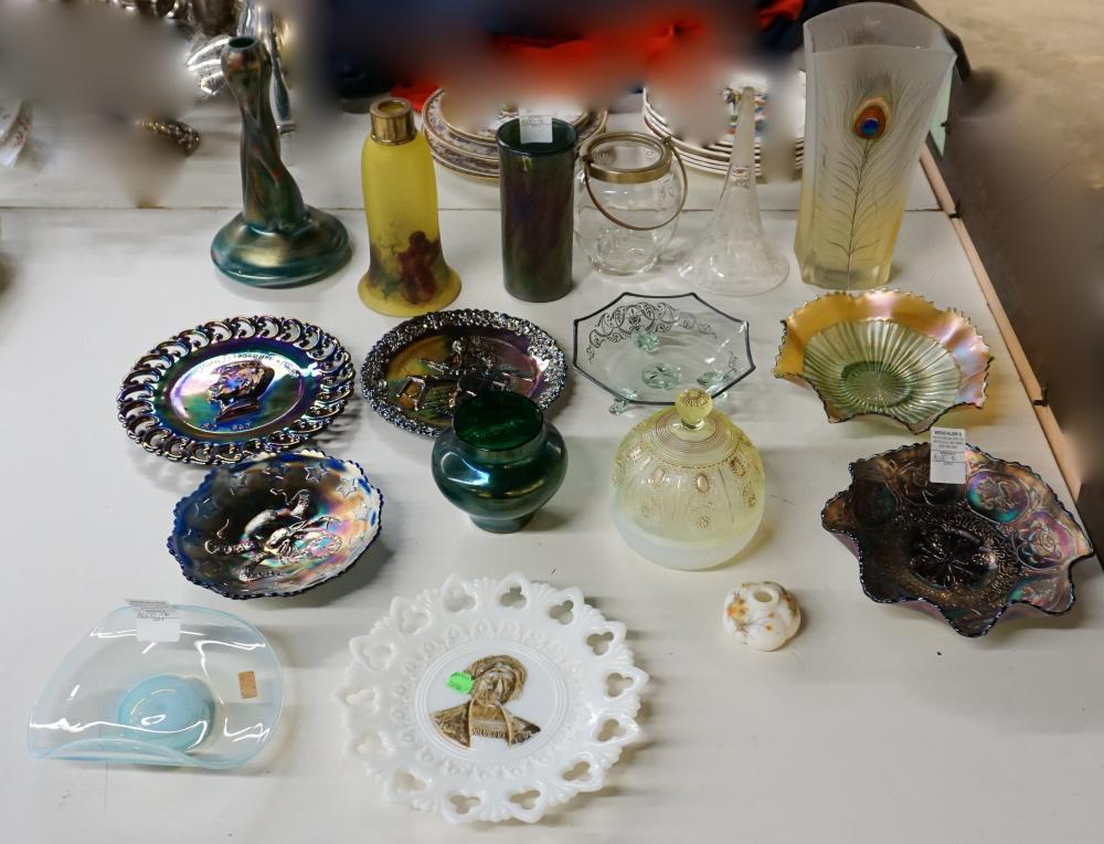 Appraisal: Collection of Assorted Stretch Carnival and Other Glass Table Articles