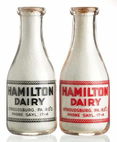 Appraisal: Lot of Hamilton Dairy Milk Bottles Description Stroudsburg PA Condition