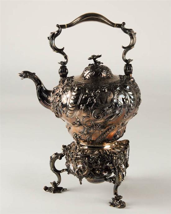 Appraisal: A George II Ornate Sterling Kettle on Stand with London