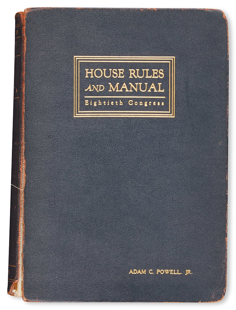 Appraisal: ADAM CLAYTON POWELL'S COPY OF THE CONGRESSIONAL RULEBOOK POLITICS Deschler