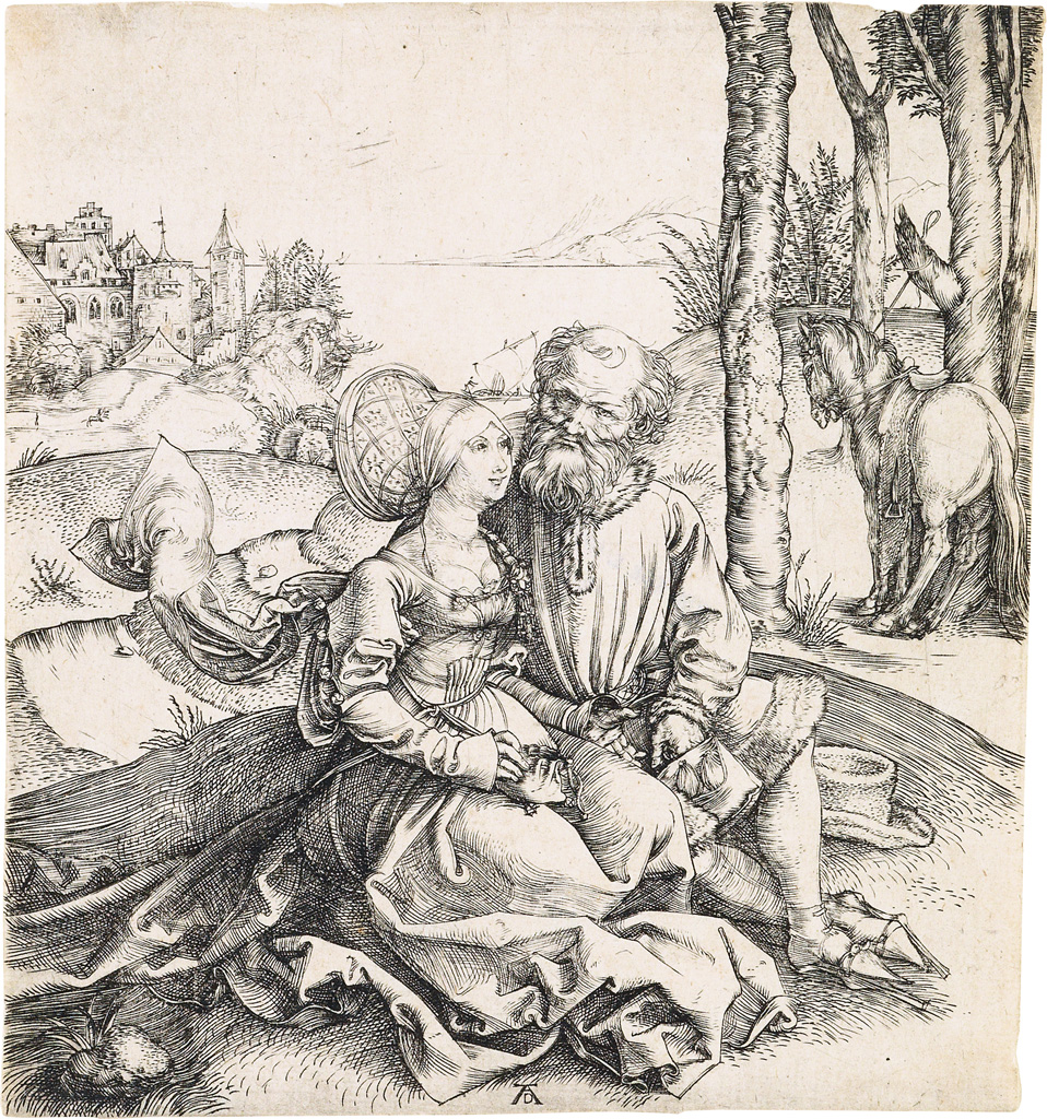 Appraisal: ALBRECHT D RER Ill-Assorted Couple Engraving before x mm x