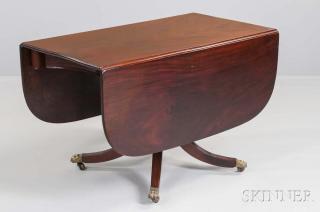 Appraisal: Federal Mahogany and Mahogany Veneer Table Boston Massachusetts c with