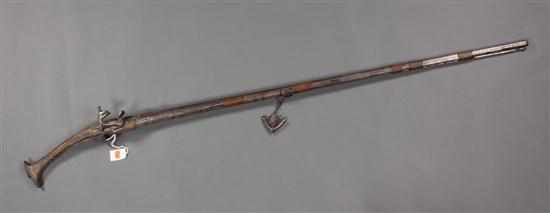 Appraisal: North African decorated flintlock snaphaunce musket first half th century