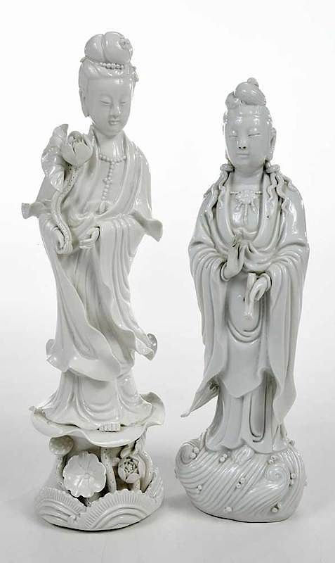 Appraisal: Pair Chinese Porcelain Blanc de Chine Guan Yin th century