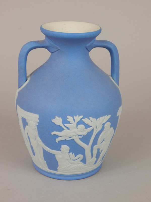 Appraisal: A Wedgwood blue Jasperware version of the Portland vase decorated