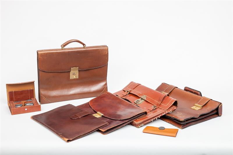 Appraisal: Four Stitched-Leather Attach Cases Together with a Madler folder a