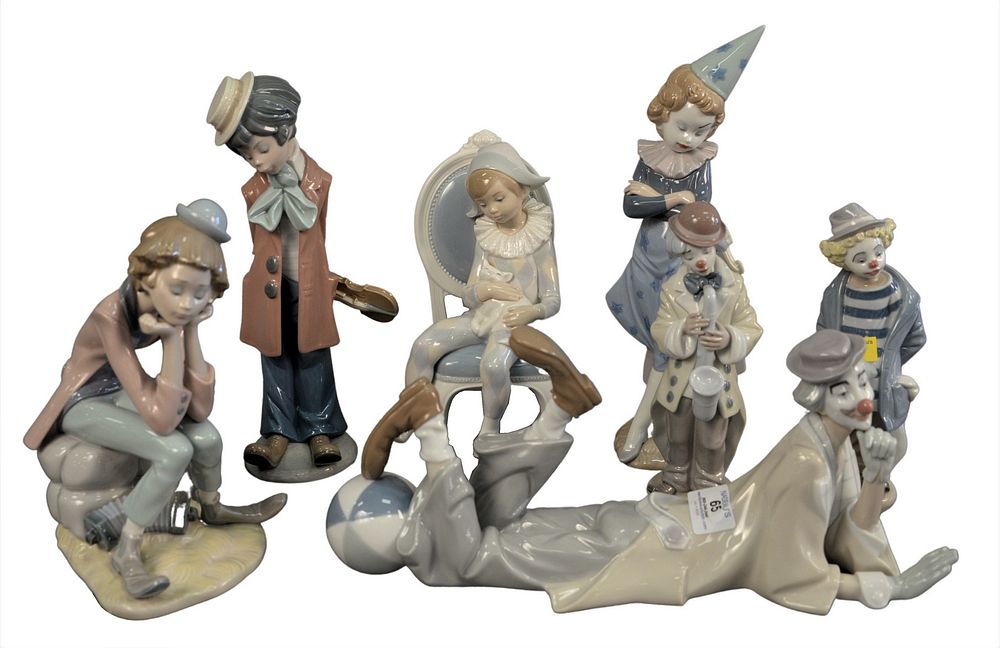 Appraisal: Seven Piece Group of Lladro Porcelain Figures to include three