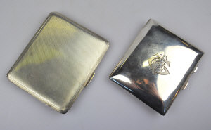 Appraisal: An engine-turned cigarette case Birmingham to w a plainer example