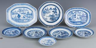 Appraisal: pcs Canton Export Plates Platters Group of Chinese Export Canton