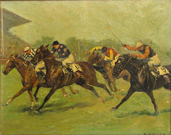 Appraisal: Carl Franz Bauer Austrian - Horse race signed 'C F