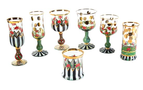 Appraisal: Sale Lot A A Collection of MacKenzie Childs Glass Stemware