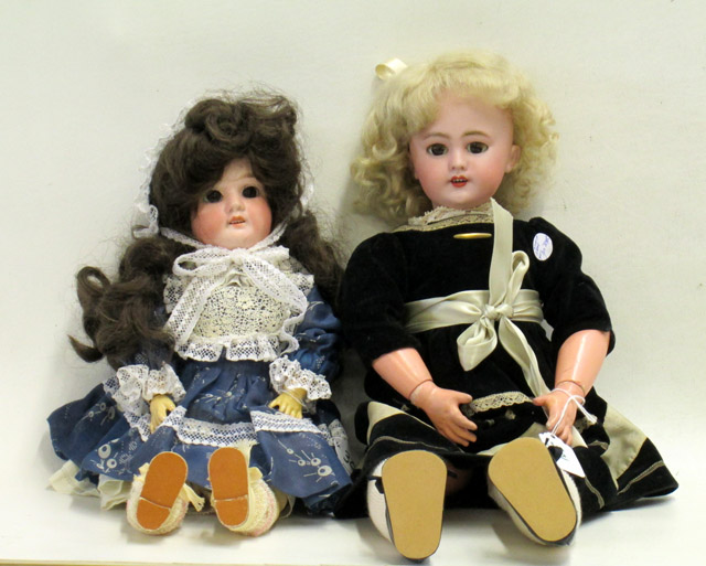 Appraisal: TWO BISQUE HEAD COLLECTOR DOLLS the first by Schoenau Hofmeister