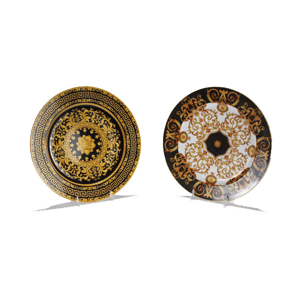 Appraisal: Two Versace Rosenthal porcelain dinner plates in 'Floralia gold' and