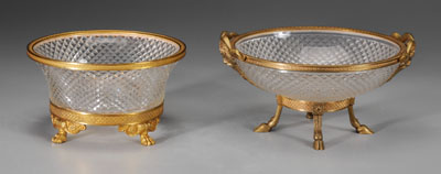 Appraisal: Two Louis XVI style cut glass bowls both with finely