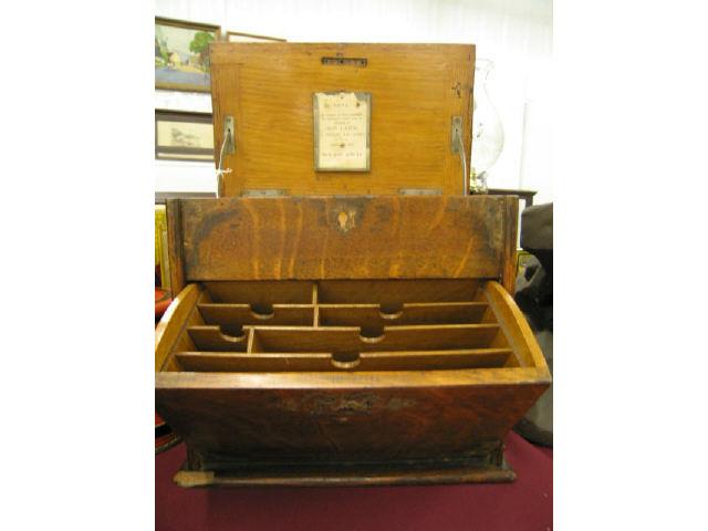 Appraisal: Victorian Oak Letter Travel Box