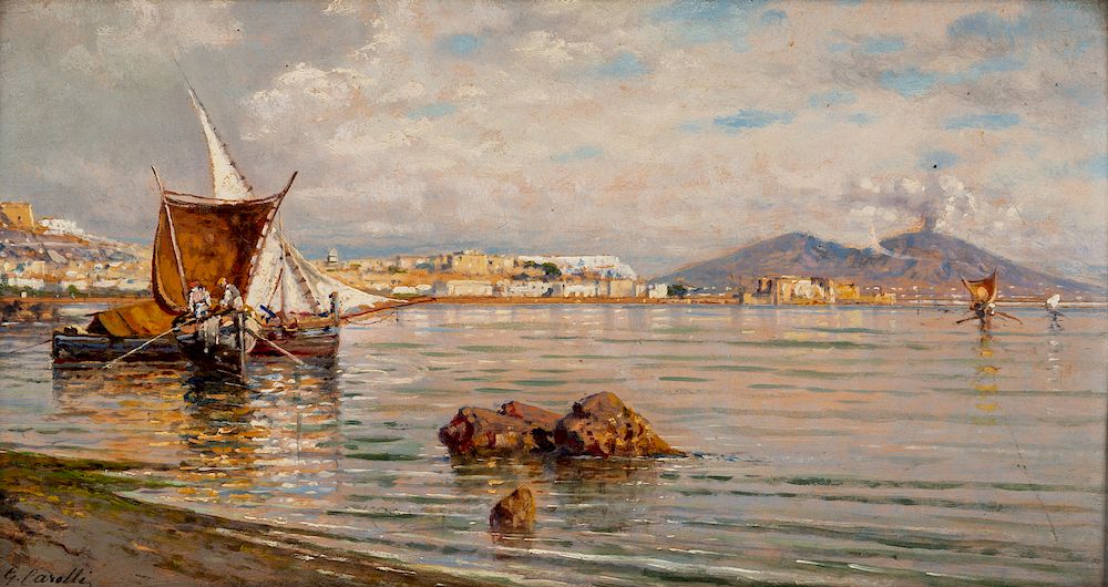 Appraisal: GIUSEPPE CARELLI ITALIAN - GIUSEPPE CARELLI ITALIAN - Seascape of