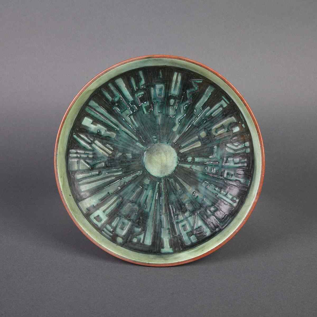 Appraisal: Brooklin Pottery Plate Theo and Susan Harlander mid- th century