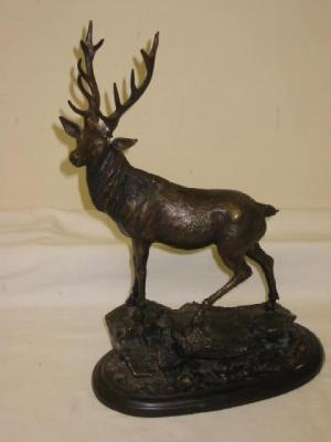 Appraisal: A BRONZE FIGURE After Mene modelled as a stag on