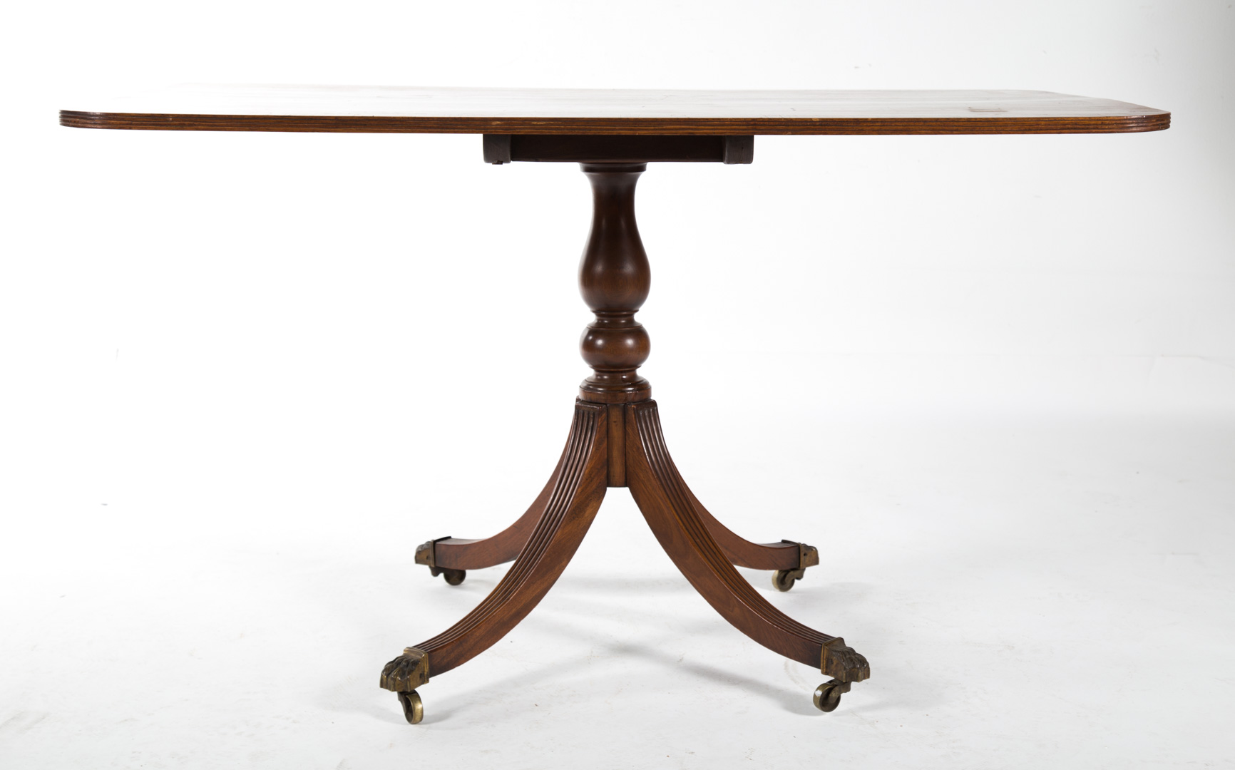 Appraisal: George III style mahogany flip-top breakfast table banded inlaid top