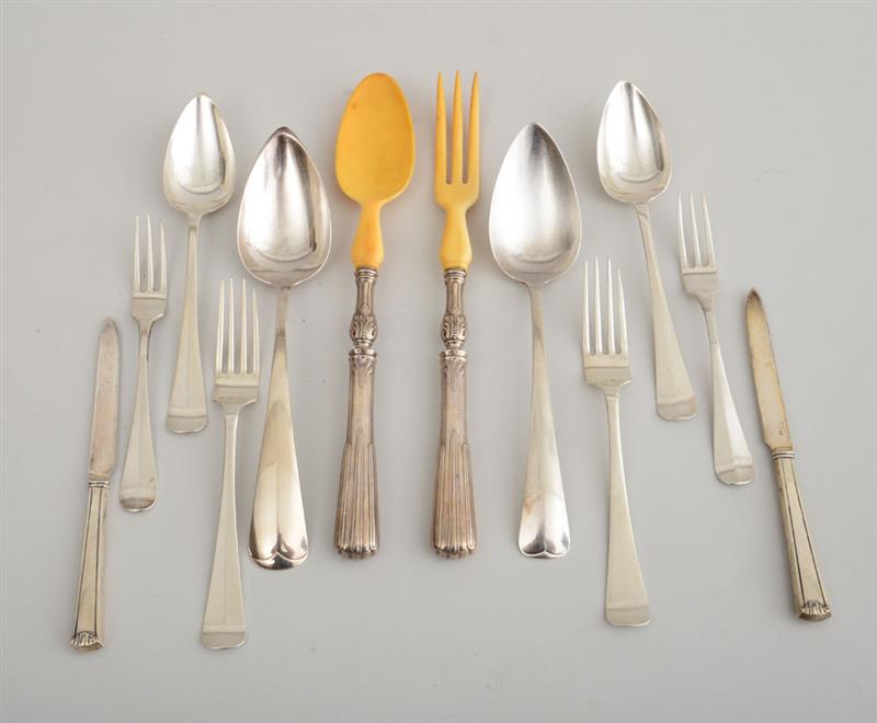 Appraisal: DUTCH ASSEMBLED SILVER -PIECE PART FLATWARE SERVICE AND OTHER CONTINENTAL