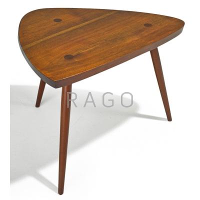 Appraisal: PHIL POWELL - Triangular side table New Hope PA s