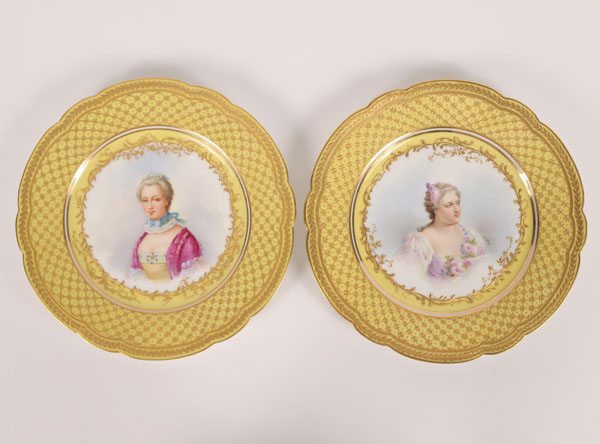 Appraisal: Sevres hand painted portrait plates Madame du Chatelel et Madame