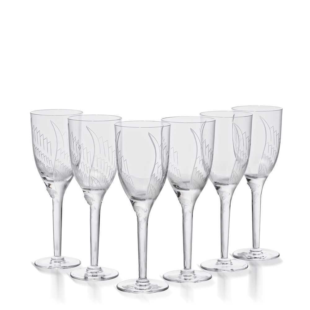 Appraisal: MARC LALIQUE FRENCH - SIX ANGES CHAMPAGNE GLASSES NO -