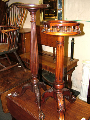 Appraisal: A George III style mahogany torchere th century the reeded