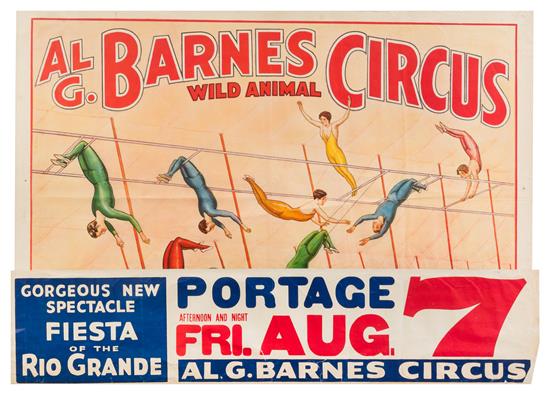 Appraisal: Sale Lot CIRCUS AL G BARNES Poster and date tag