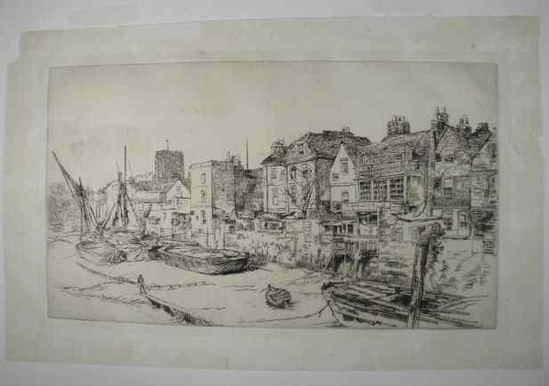 Appraisal: James Abbott McNeill Whistler American - etching and drypoint on