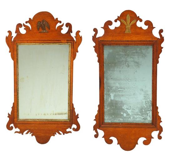 Appraisal: TWO CHIPPENDALE MIRRORS American or English late th century mahogany