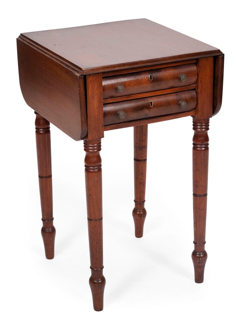 Appraisal: SHERATON TWO-DRAWER DROP-LEAF STAND EARLY TH CENTURY HEIGHT WIDTH PLUS