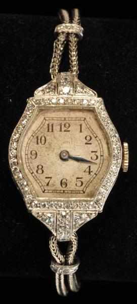 Appraisal: Antique Platinum Diamond Ladies Watch Description Diamonds ctw Works sporadically