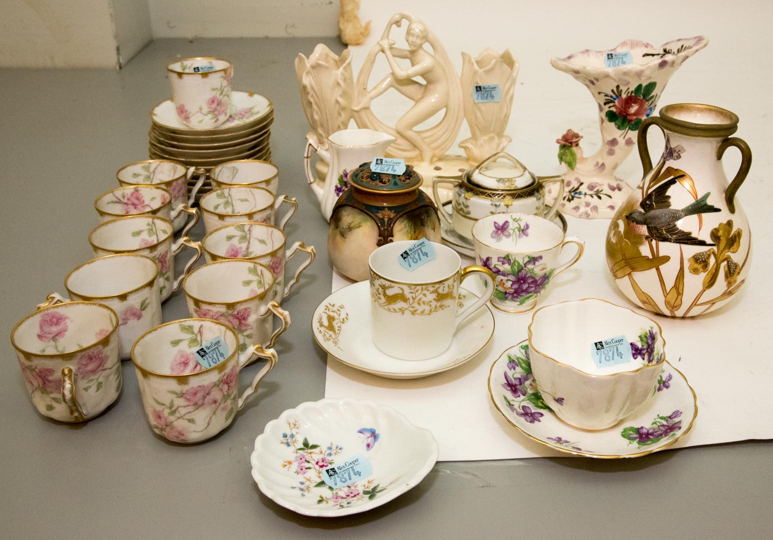 Appraisal: Assortment of porcelain items including Limoges Nippon Worcester and other