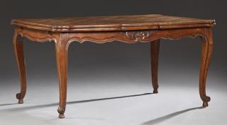 Appraisal: French Louis XV Style Carved Oak Draw Leaf Dining Table