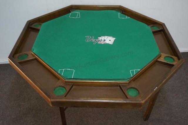 Appraisal: 's- 's wood frame folding octagon card table for players