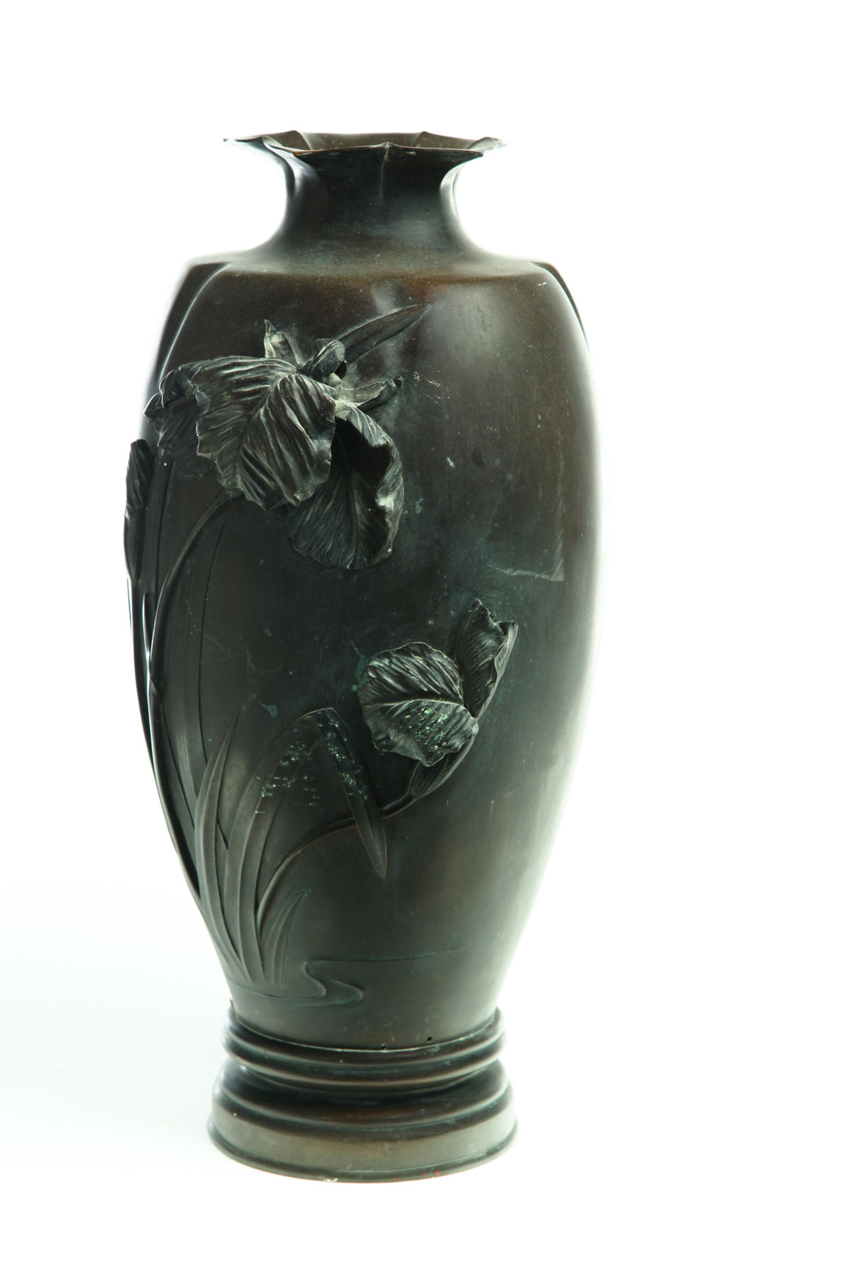 Appraisal: BRONZE VASE Japan early th century Tall with petal formation