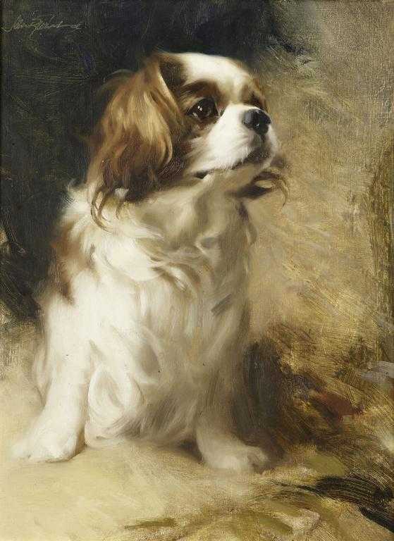 Appraisal: JOHN RICHARD TOWNSEND - PORTRAIT OF A KING CHARLES SPANIEL