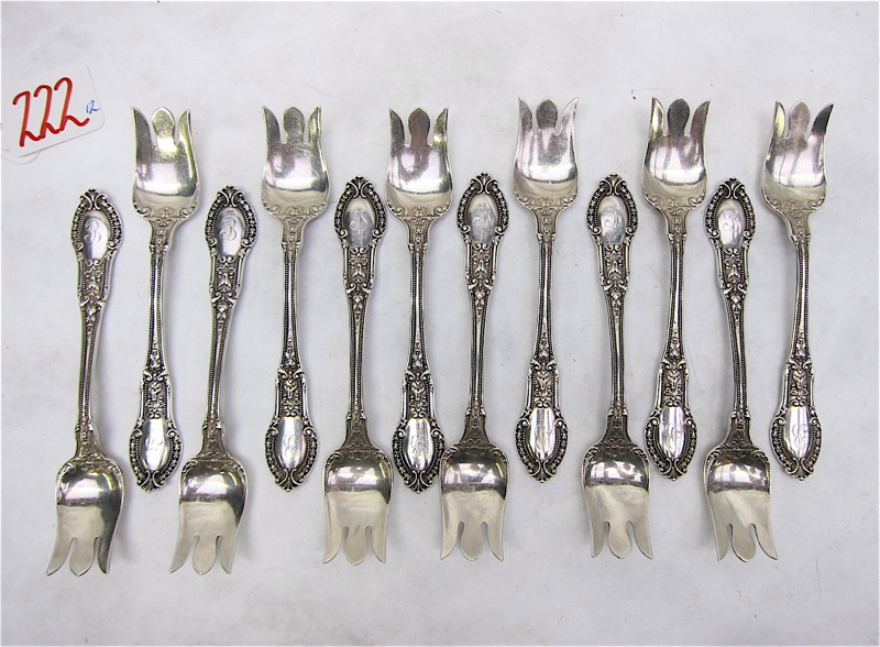 Appraisal: SET OF TWELVE GORHAM STERLING SILVER ICE CREAM FORKS in