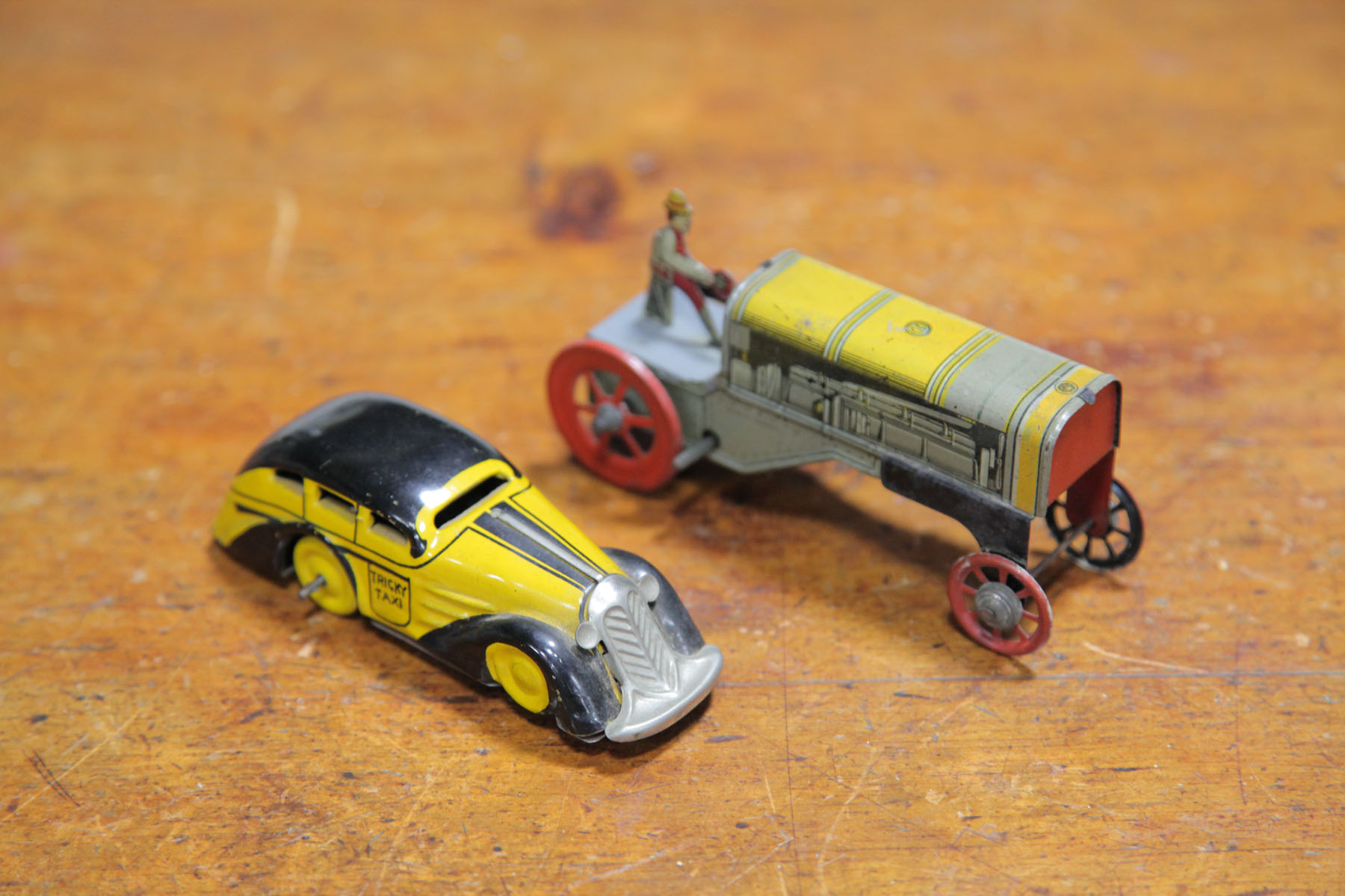 Appraisal: TIN TRACTOR AND MARX TAXI German and American first half