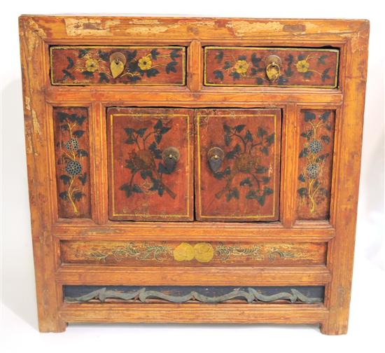 Appraisal: Chinese cabinet th C rectangular top over case with two