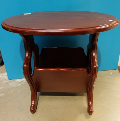 Appraisal: Mahogany magazine rack table