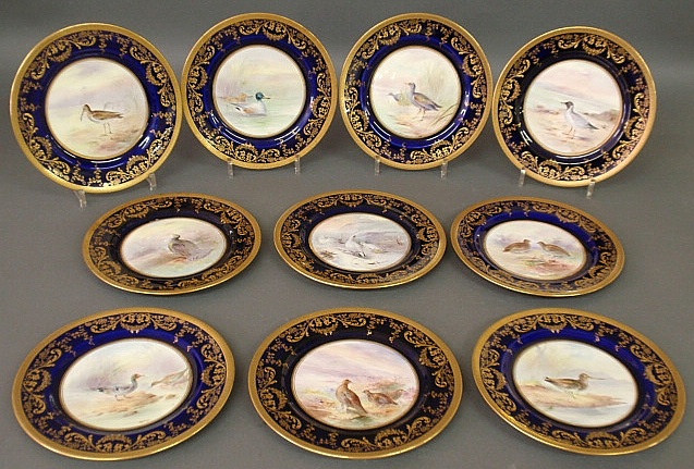 Appraisal: - Set of ten Royal Doulton porcelain colorful bird plates