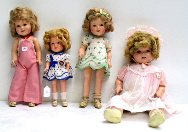 Appraisal: GROUP OF FOUR COMPOSITION SHIRLEY TEMPLE DOLLS by Ideal with