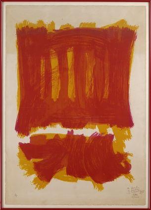 Appraisal: RONALDO DE JUAN - ABSTRACTION IN RED Lithograph on paper